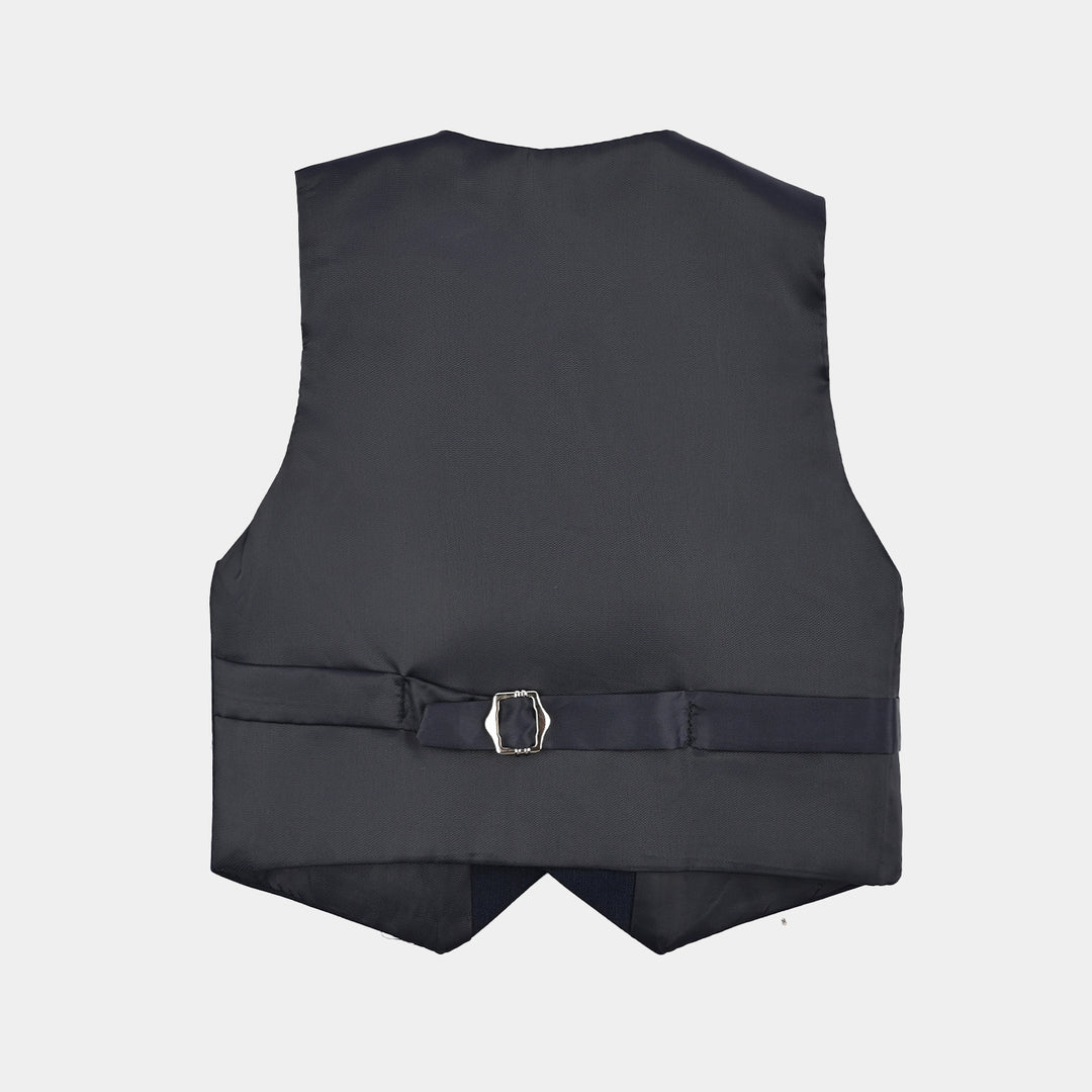 Boys Cotton, Polyester Coat Pant-Navy Blue