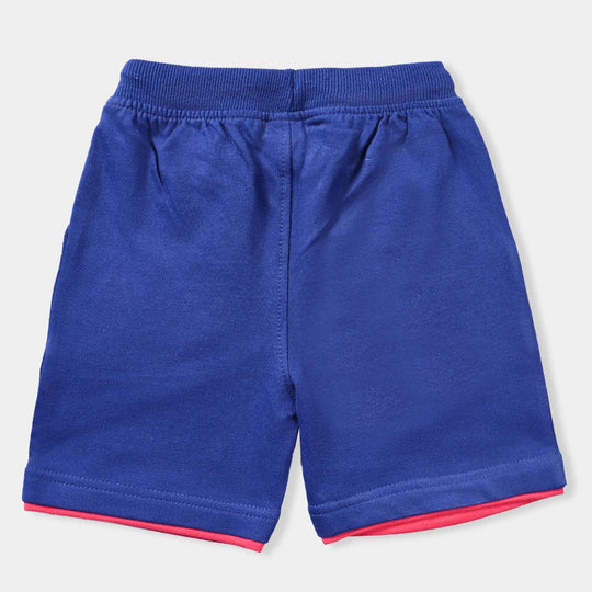 Boys Cotton Terry Jersey Short Character-N.Peony