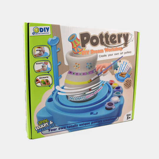 Pottery Wheel Machine with Colors and Clay Set
