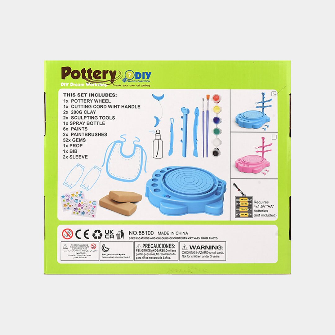 Pottery Wheel Machine with Colors and Clay Set