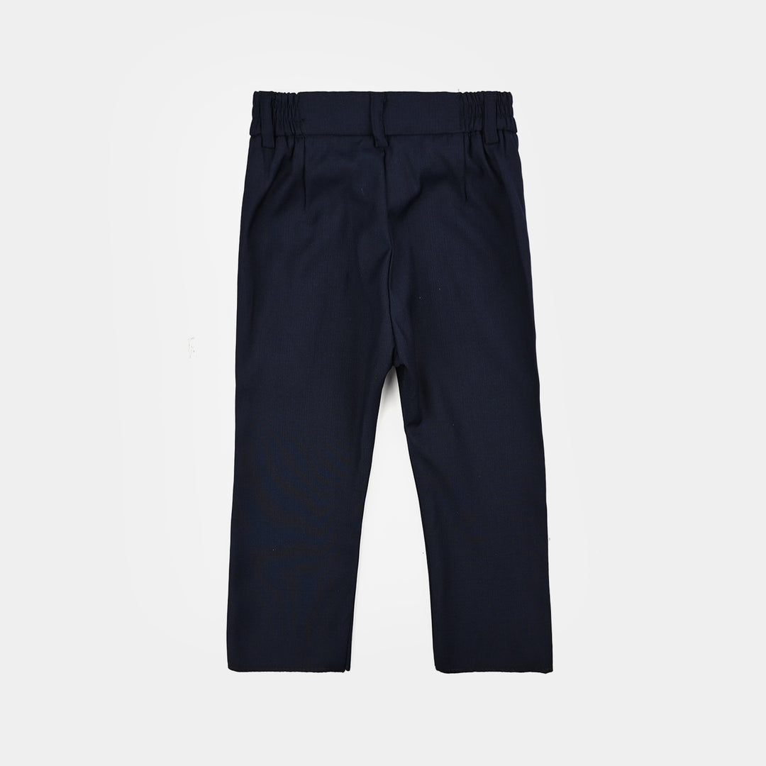 Boys Cotton, Polyester Coat Pant-Navy Blue