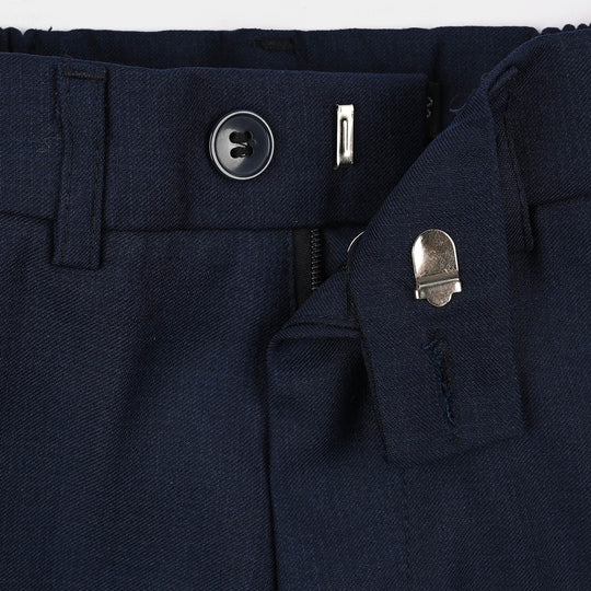 Boys Cotton, Polyester Coat Pant-Navy Blue