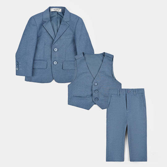 Boys Cotton, Polyester Coat Pant-Blue