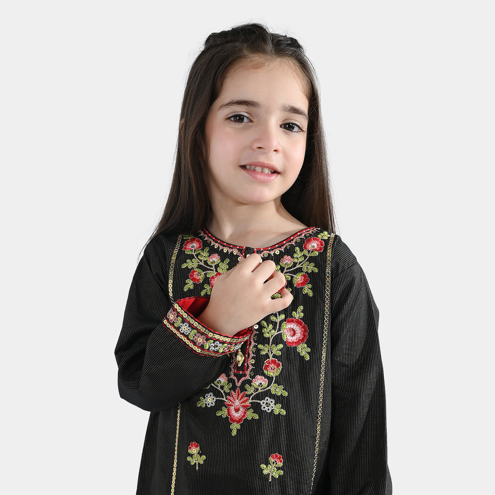 Girls Jacquard 3Pcs Nazreen-BLACK