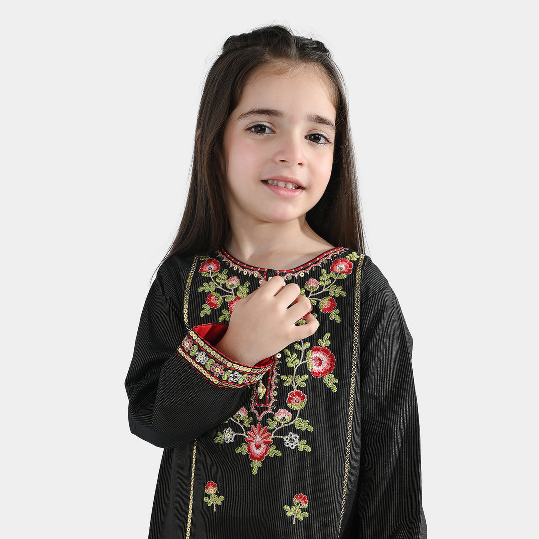 Girls Jacquard 3Pcs Nazreen-BLACK