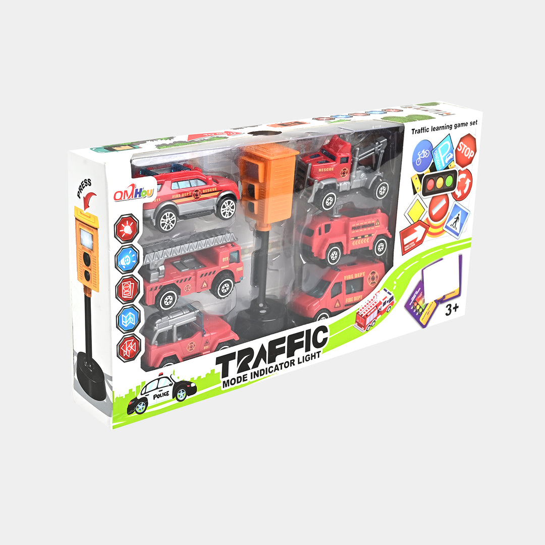 Fire Cars Set with Traffic Signals