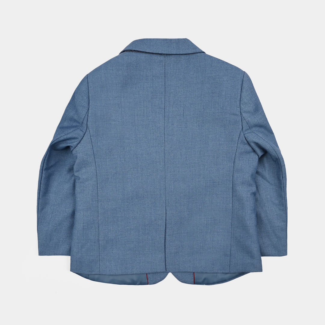 Boys Cotton, Polyester Coat Pant-Blue