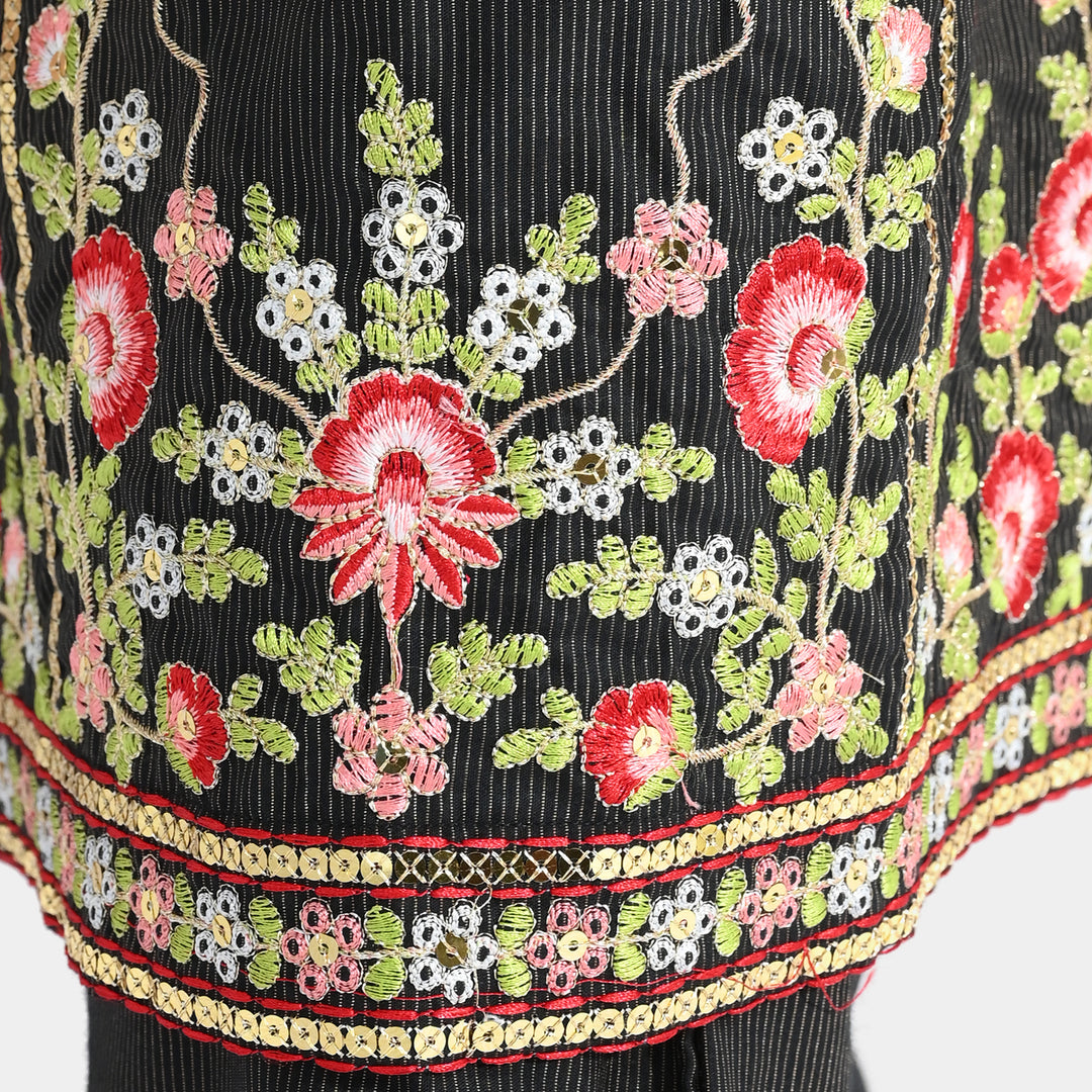Girls Jacquard 3Pcs Nazreen-BLACK