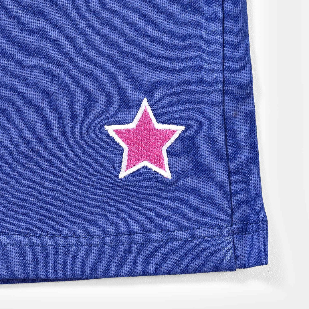 Infant Girls Cotton Terry Knitted Short Star-N.Peony