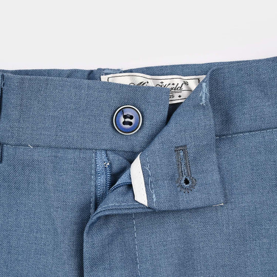 Boys Cotton, Polyester Coat Pant-Blue