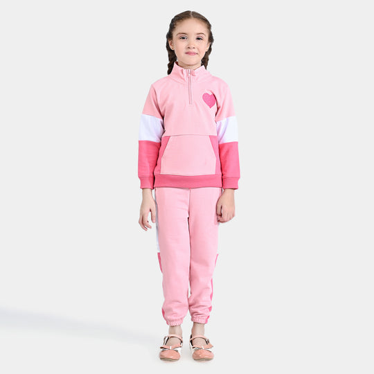 Girls Cotton Terry 2 Piece Suit Heart