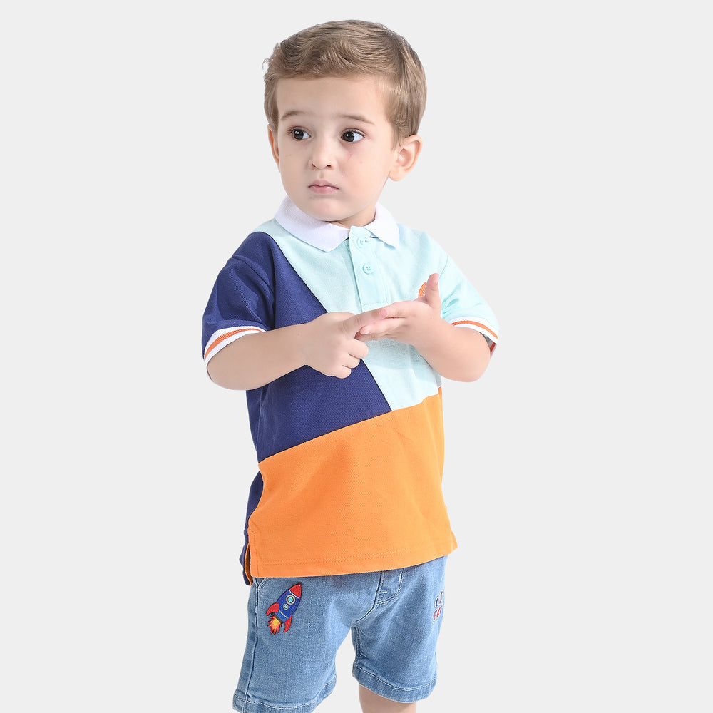 Infant Boys Cotton PK Polo Lets Play-Mix.