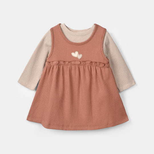 Infant Girls Cotton Interlock Knitted Suit 319 - 080- Brown