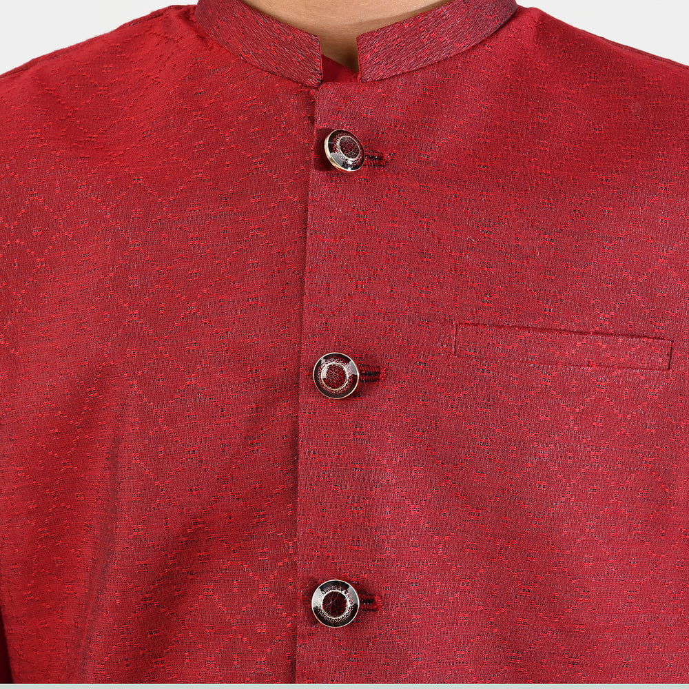 Boys Poly Viscose 3Piece Suit (RHYTHMIC)-RED