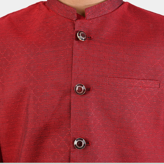 Boys Poly Viscose 3Piece Suit (RHYTHMIC)-RED