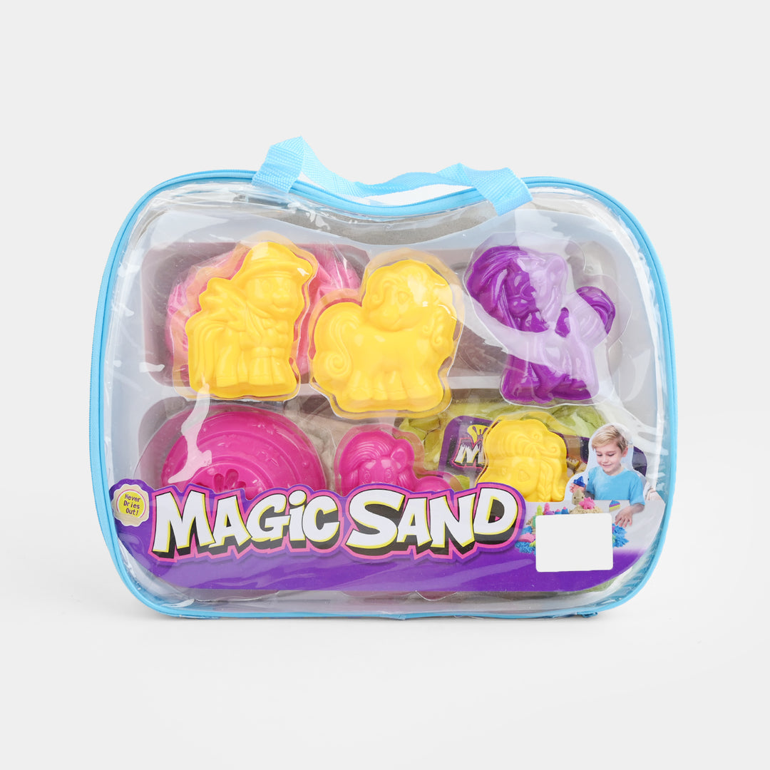 Magic Sand Clear Zip Pouch Playset with Molds