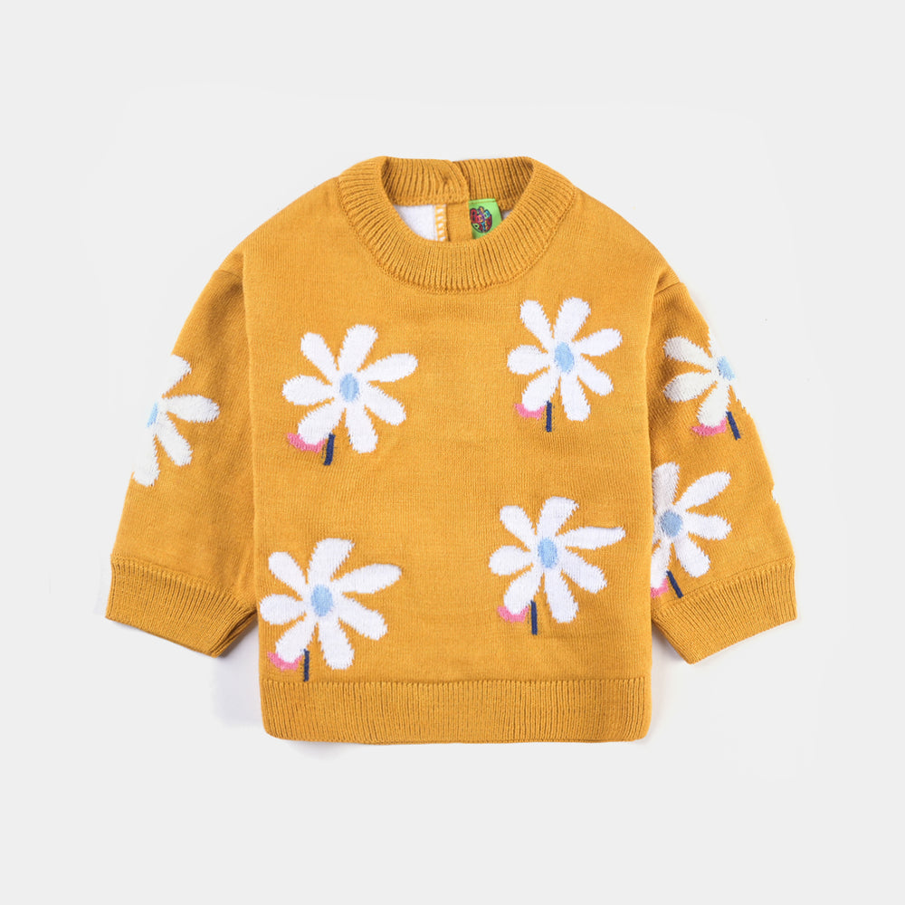 Infant Girls Sweater Knit Suit Daisy-Mustard