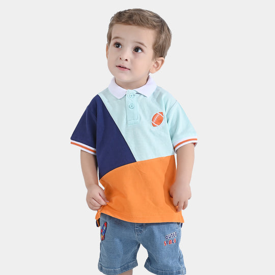 Infant Boys Cotton PK Polo Lets Play-Mix.