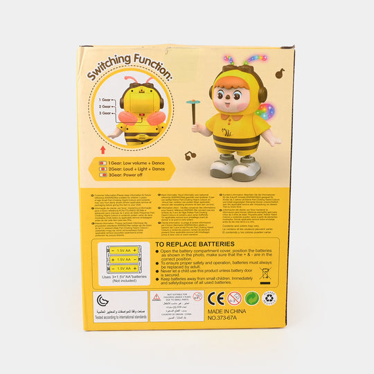 Cute Dancing Bee Toy with Light & Music for Kids
