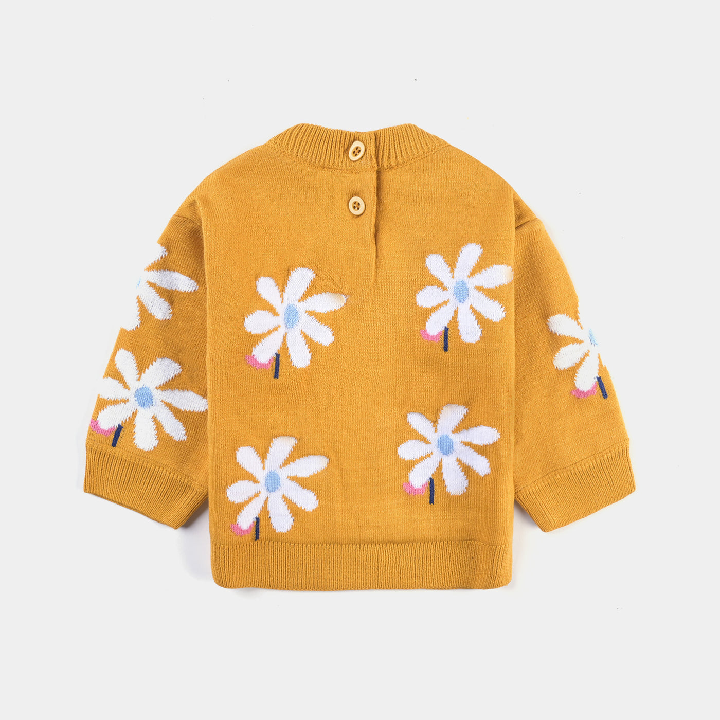 Infant Girls Sweater Knit Suit Daisy-Mustard