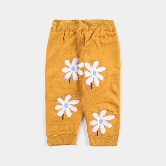 Infant Girls Sweater Knit Suit Daisy-Mustard