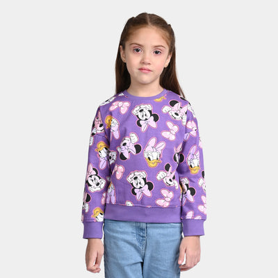 Girls Fleece Sweatshirt Character -D.Lavender