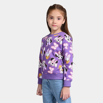 Girls Fleece Sweatshirt Character -D.Lavender