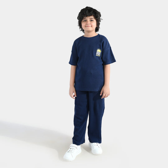 Boys Thermal 2 Piece Suit Carve The Waves-NAVY