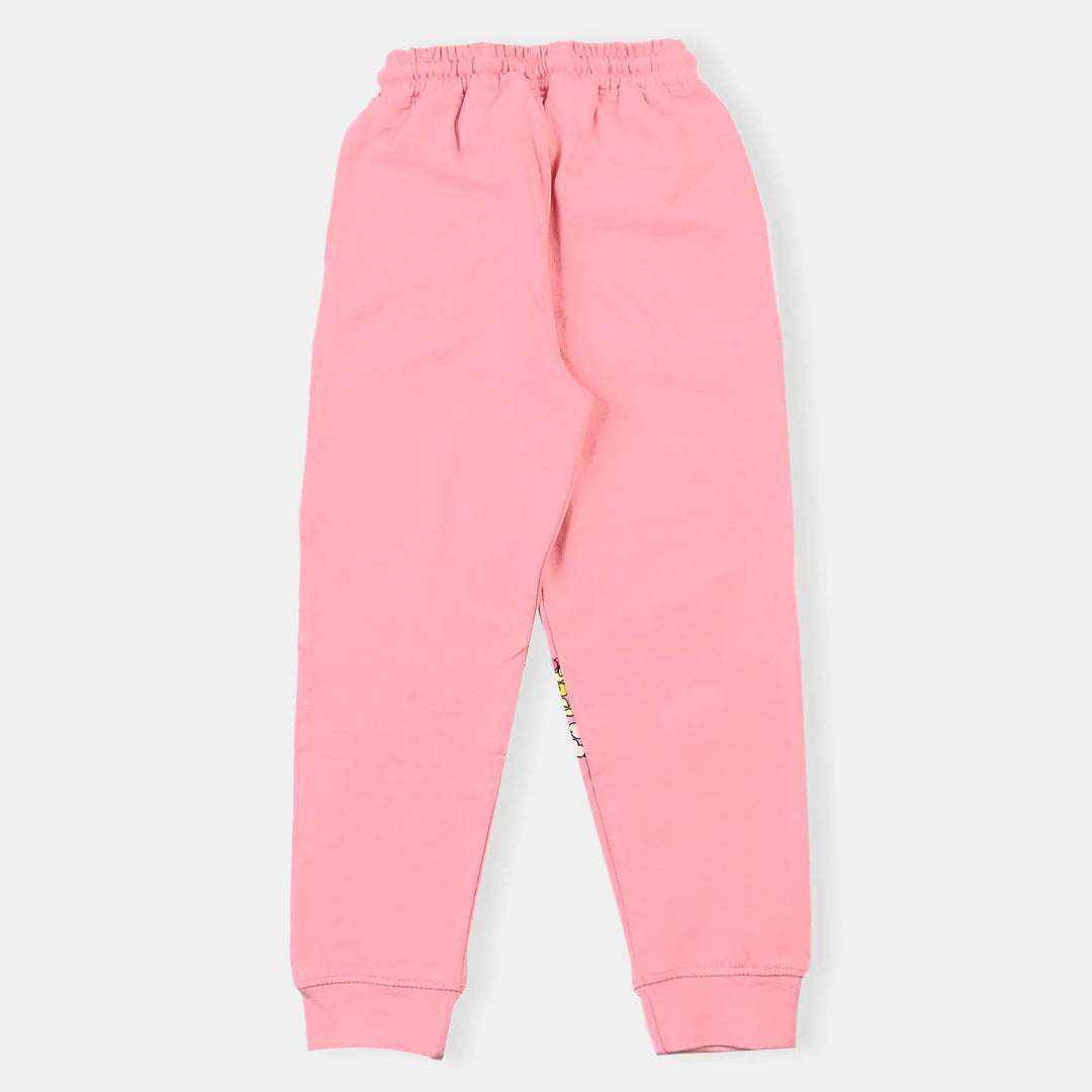 Girls Jersey/Terry 2 Piece Suit-Candy Pink