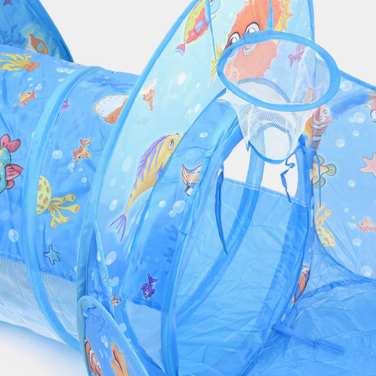 Children 3-in-1 Ocean Theme Pop-Up Play Tent & Tunnel Set