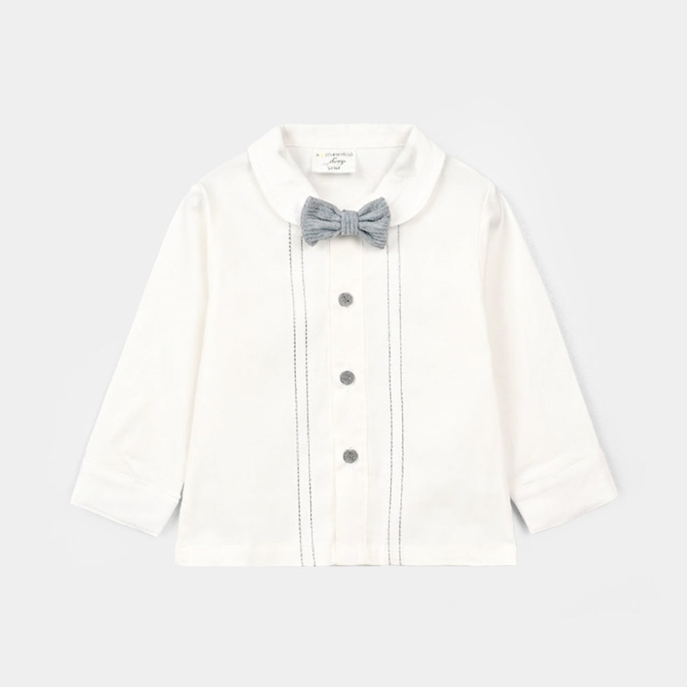 Infant Boys Cotton Interlock Woven Suit 320 - 031- White/Blue