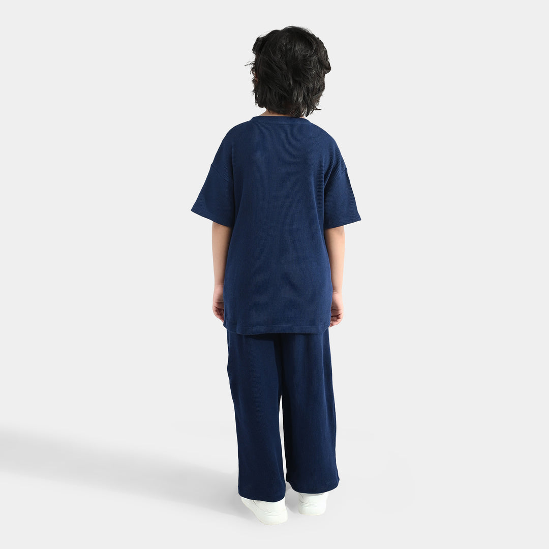 Boys Thermal 2 Piece Suit Carve The Waves-NAVY