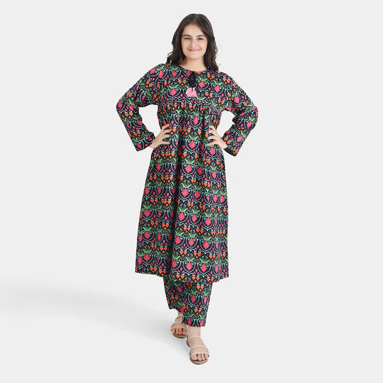 Teen Girls Cotton 2 PC Suit-Breeze-Multi