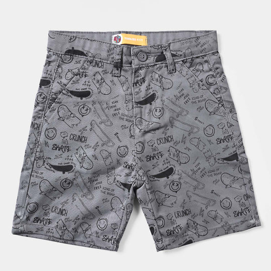 Boys Cotton Short Skate-Smoke Grey