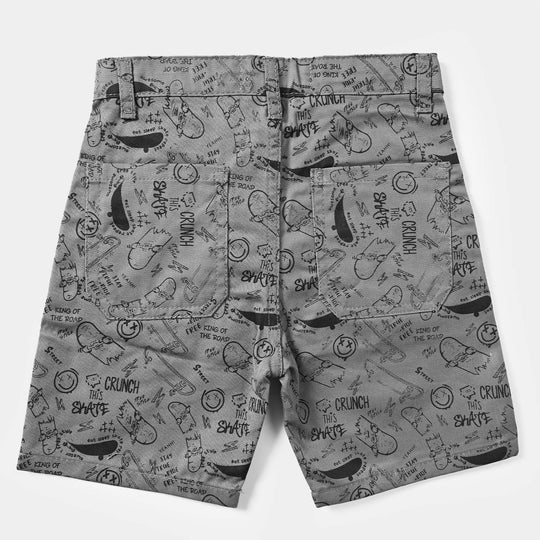 Boys Cotton Short Skate-Smoke Grey