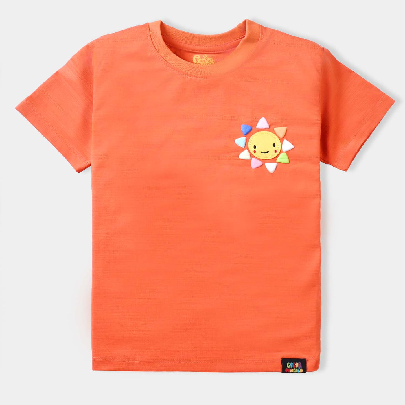 Girls Cotton Jersey T-Shirts H/S Sunny-ORANGE