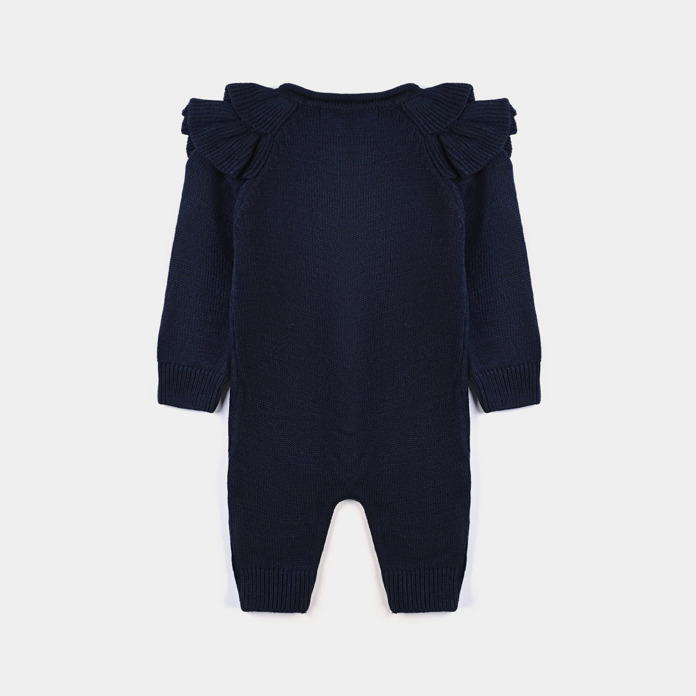 Infant Girls Sweater Knit Romper W/Cap Daffodil-NAVY