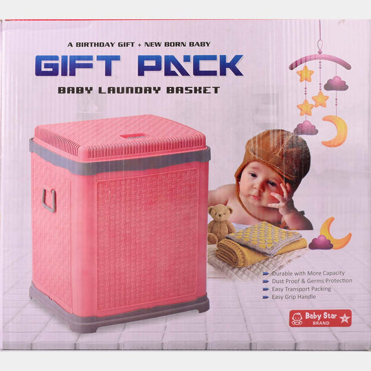 Durable Plastic Laundry Basket | PINK