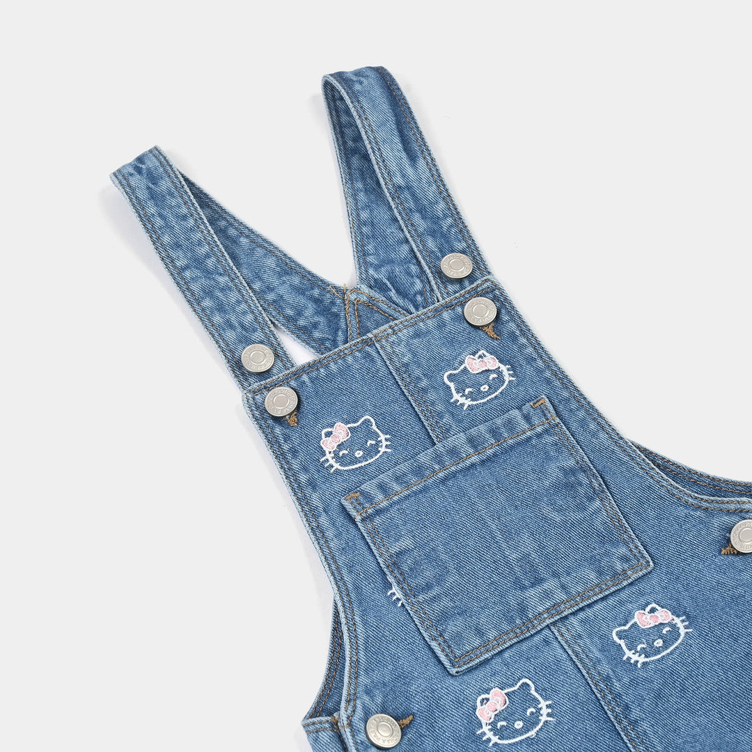 Infant Girls Denim rigid Over Kitty-Light.Blue