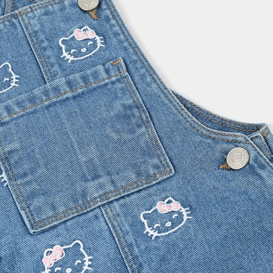 Infant Girls Denim rigid Over Kitty-Light.Blue
