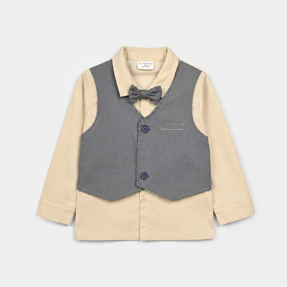 Boys Cotton Interlock 3 - PC 320 - 030- Grey.Beige