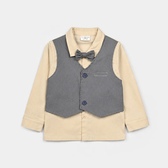 Boys Cotton Interlock 3 - PC 320 - 030- Grey.Beige