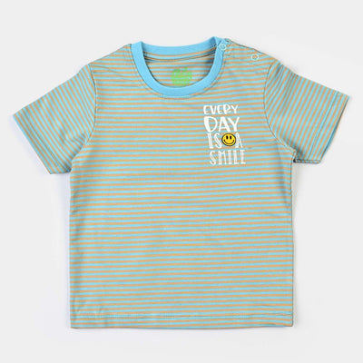 Infant Boys Cotton Jersey Round Neck T-Shirt Everyday Is A Smile-T.Breeze