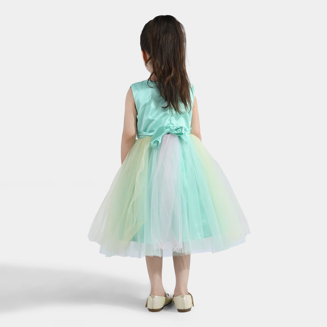 Girls Net Fancy Frock Princess-Multi