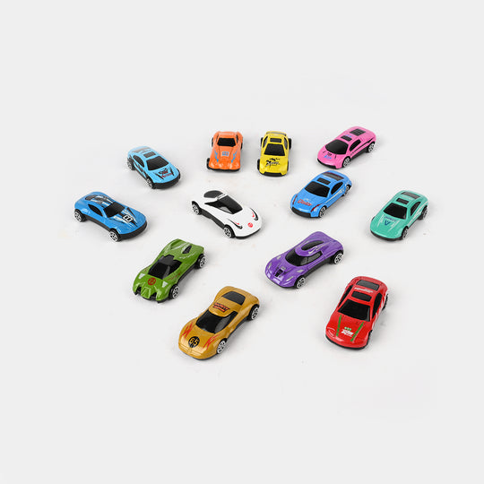 Die-Cast Free Wheel Metal Car for Kids | 12Pcs