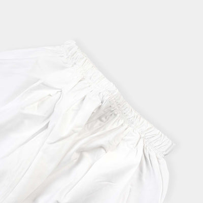 Girls Cotton Lace Shalwar-White