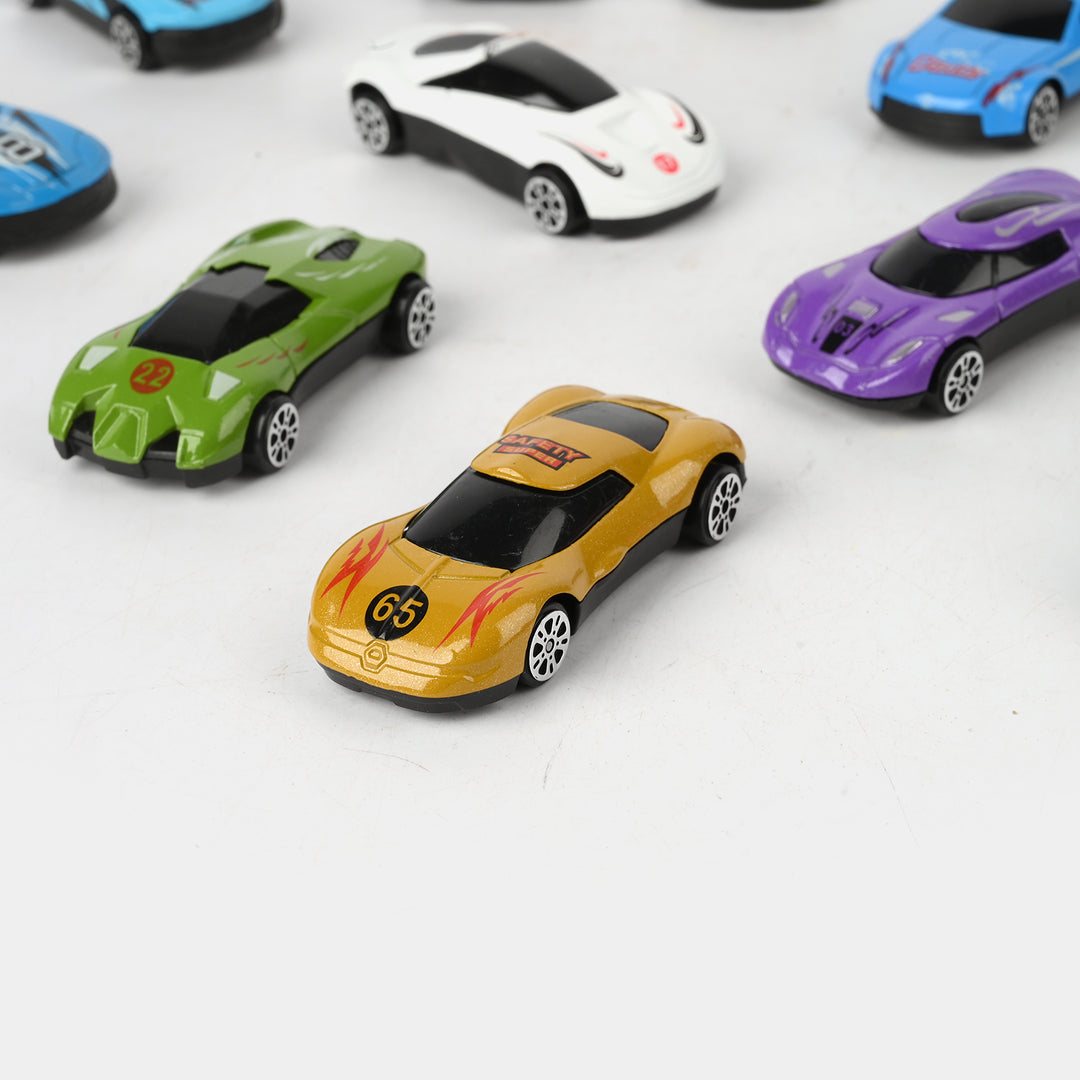 Die-Cast Free Wheel Metal Car for Kids | 12Pcs
