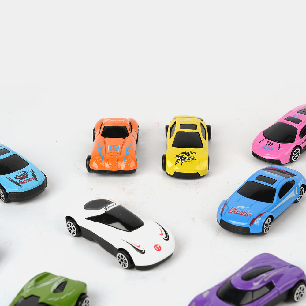 Die-Cast Free Wheel Metal Car for Kids | 12Pcs