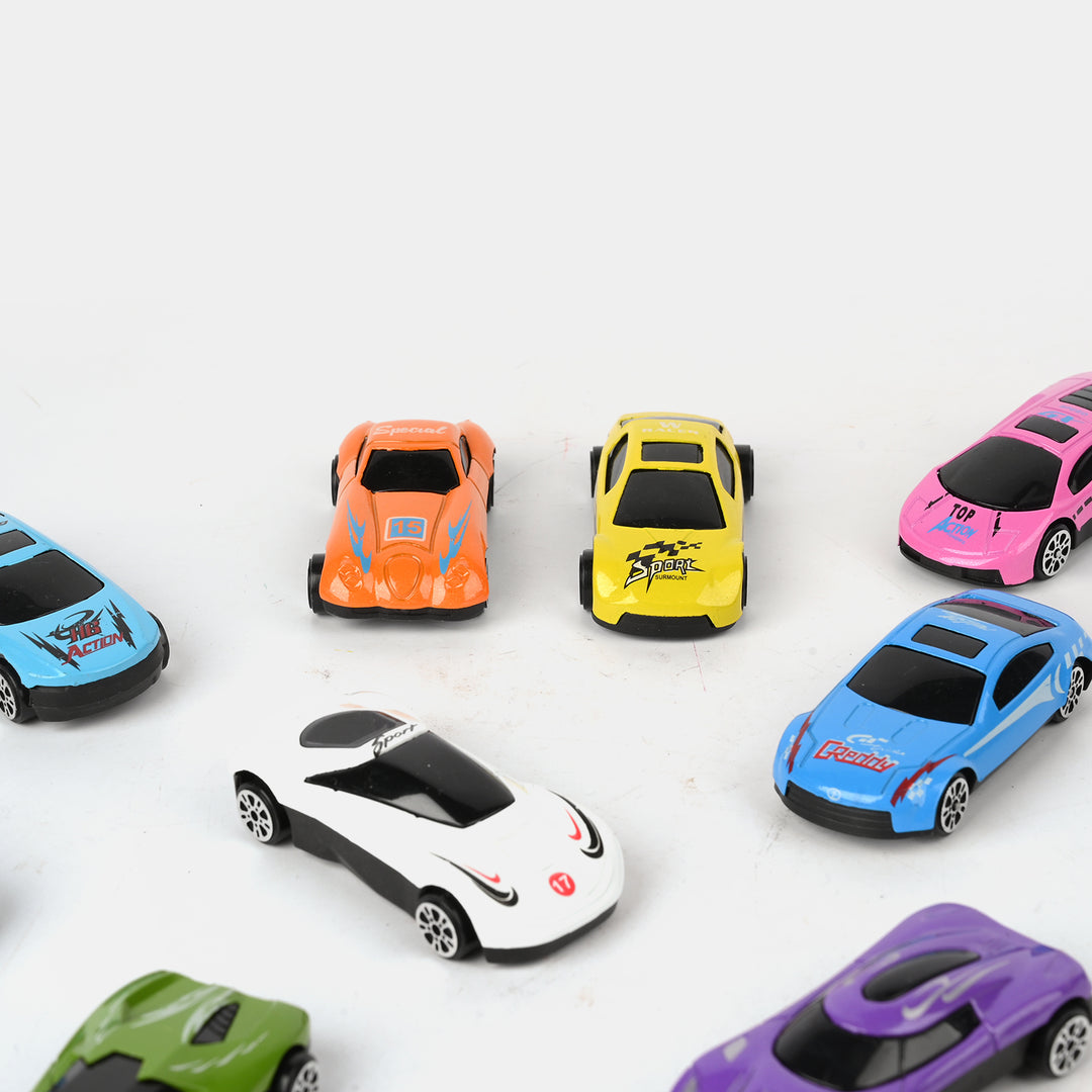 Die-Cast Free Wheel Metal Car for Kids | 12Pcs