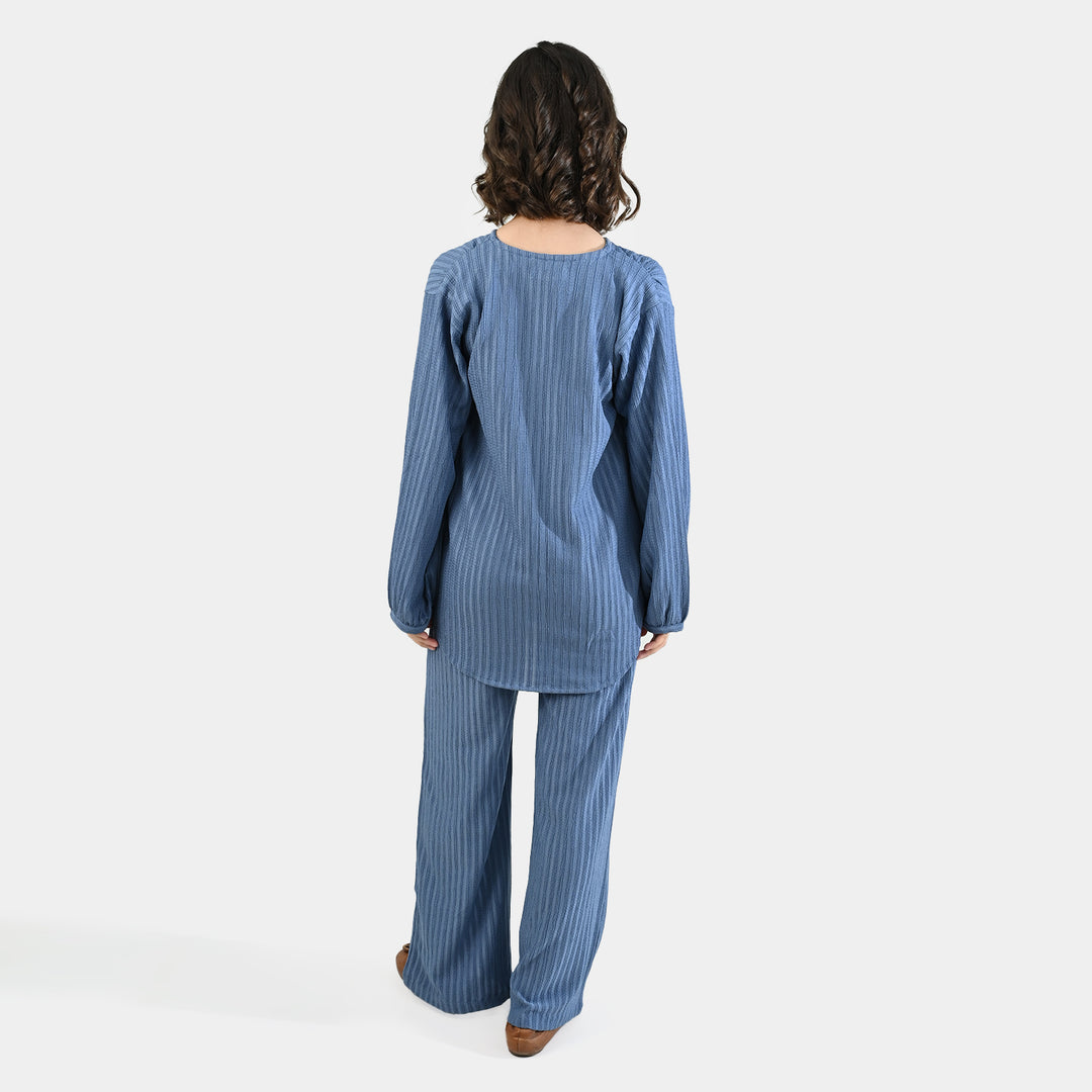 Teens Girls Poly Viscose CO-Ord Cloudy-Antique Blue